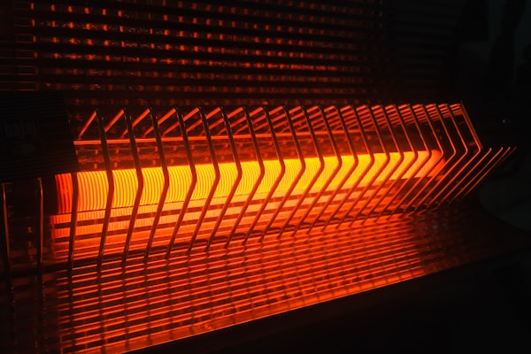 Heating element glowing in a residential furnace